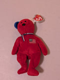 SAMMY THE BEAR - TY BEANIE BABY (RED, 1998, MWMT, PLUSH, TOY, STUFFED ANIMAL, VINTAGE, RETIRED)