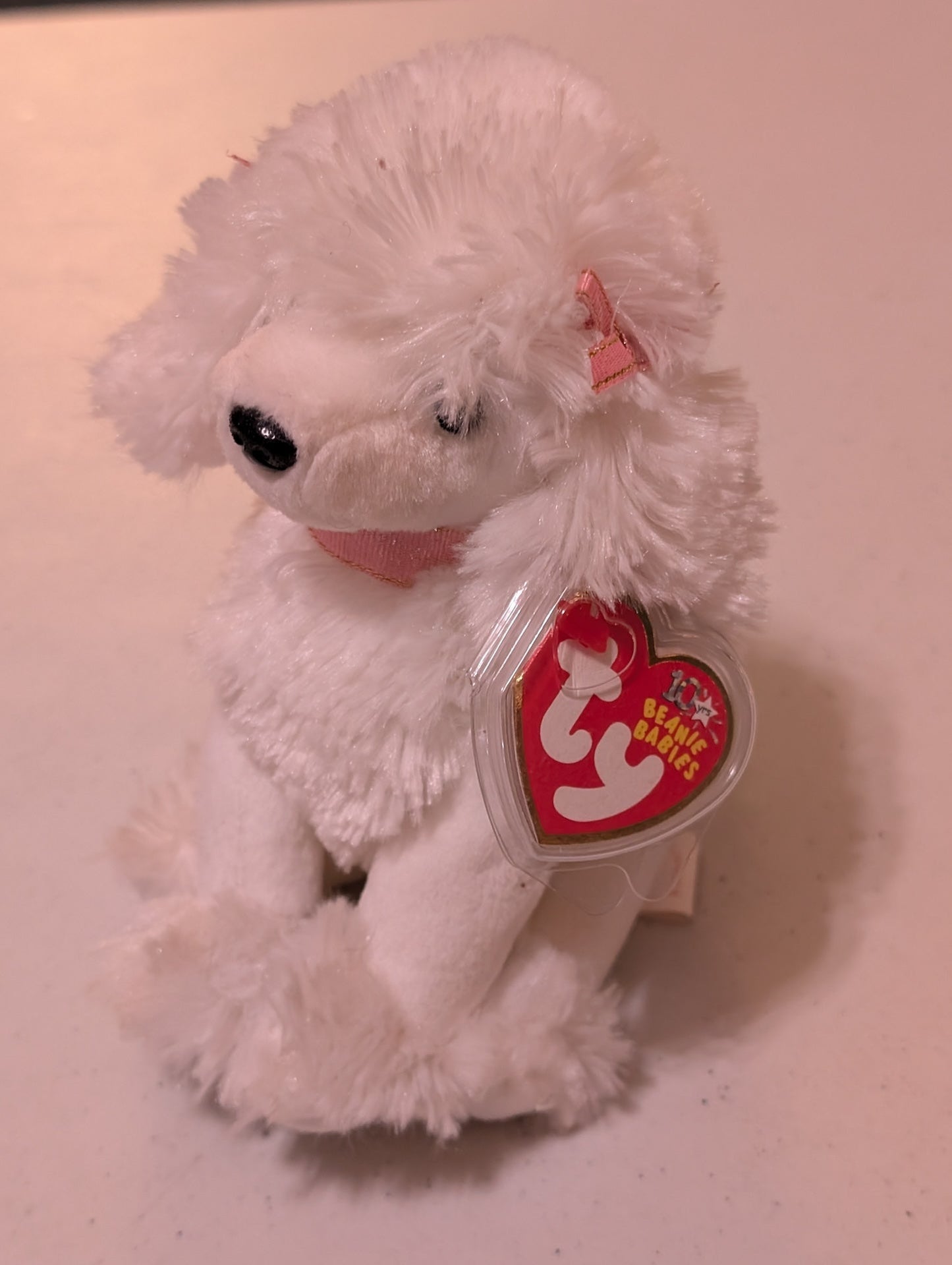 Bijou the Poodle - Ty Beanie Baby (White, 2003, MWMT, Plush, Toy, Stuffed Animal, Vintage, Retired)