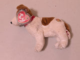 Wish the Dog - Ty Beanie Baby (White, Brown, 2000, MWMT, Plush, Toy, Stuffed Animal, Vintage, Retired)