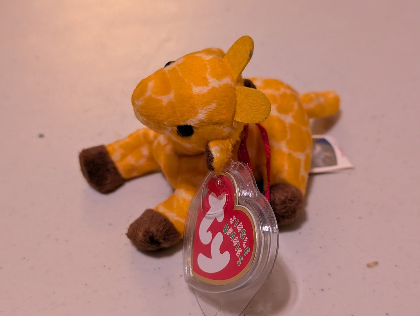 Twigs the Giraffe - Ty Beanie Baby (Yellow, Brown, 1995, Plush Toy, Stuffed Animal, MWMT, Vintage, Retired)