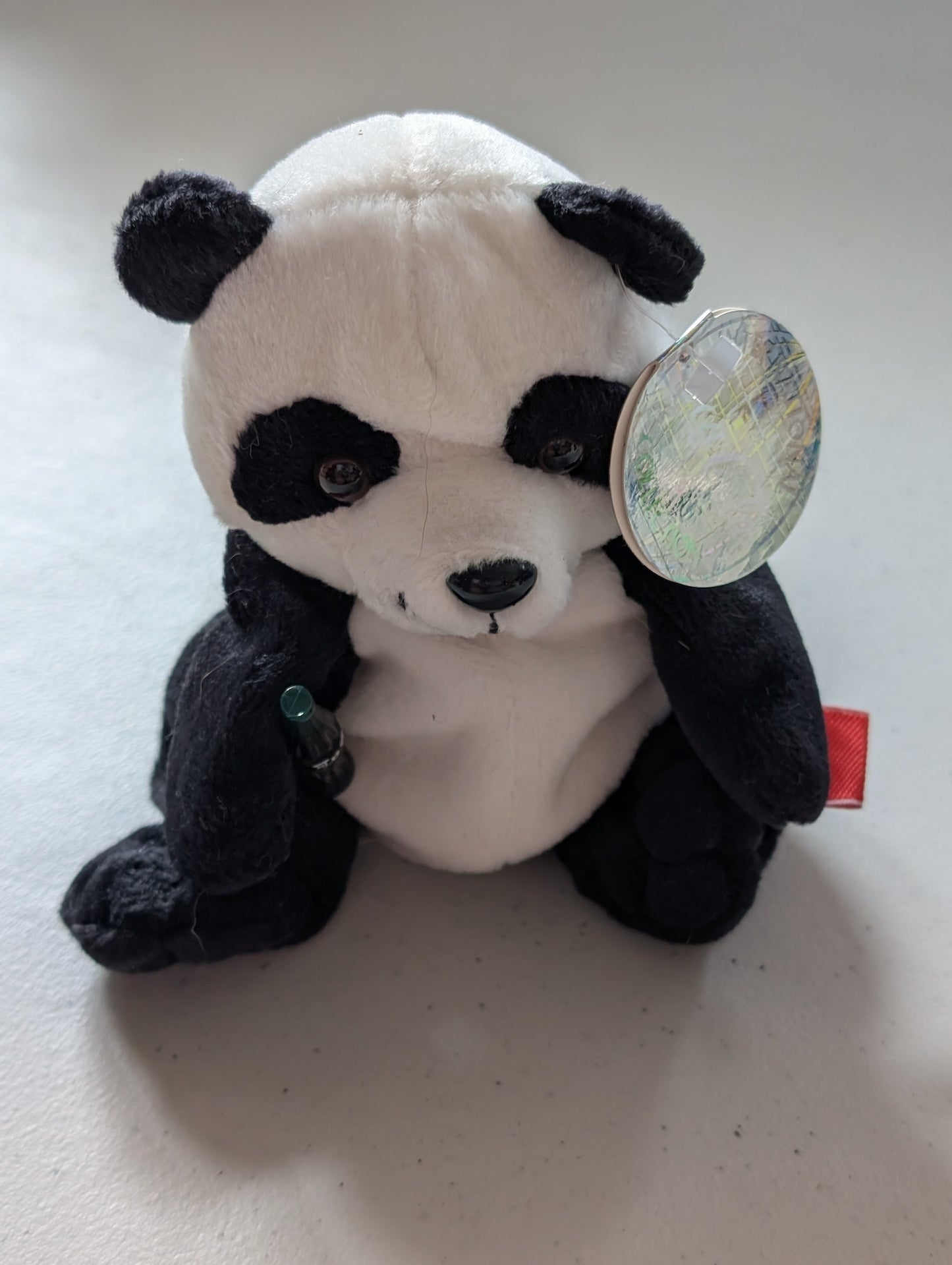 ZHONGSHI THE PANDA BEAR CHINA STYLE #228 1998(COKE, COCA-COLA, COCOA COLA INTERNATIONAL, MWMT, VINTAGE, RETIRED, WITH TAG, VTG, STUFFED ANIMAL, PLUSH, TOY, BEAN BAG)