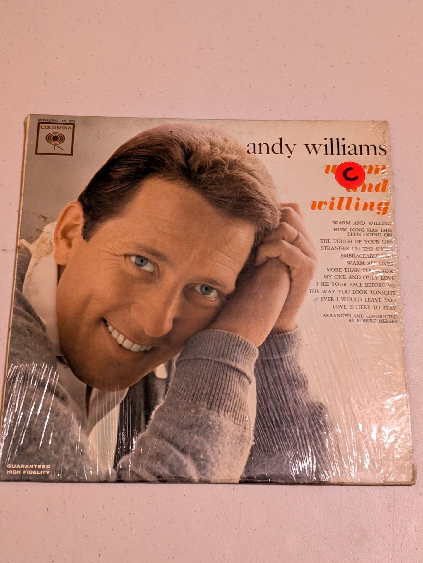 Andy Williams: Warm and Willing 1962 Columbia CS-8679 2-Eye Pitman Pressing