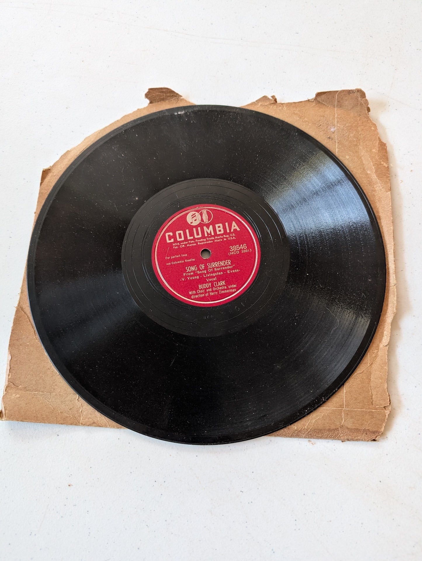 BUDDY CLARK-YOU'RE BREAKING MY HEART (1949) COLUMBIA 10 SHELLAC SINGLE