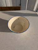 PORCELAIN ENAMEL COOKWARE POTS PANS - VINTAGE WHITE & BLUE TRIM