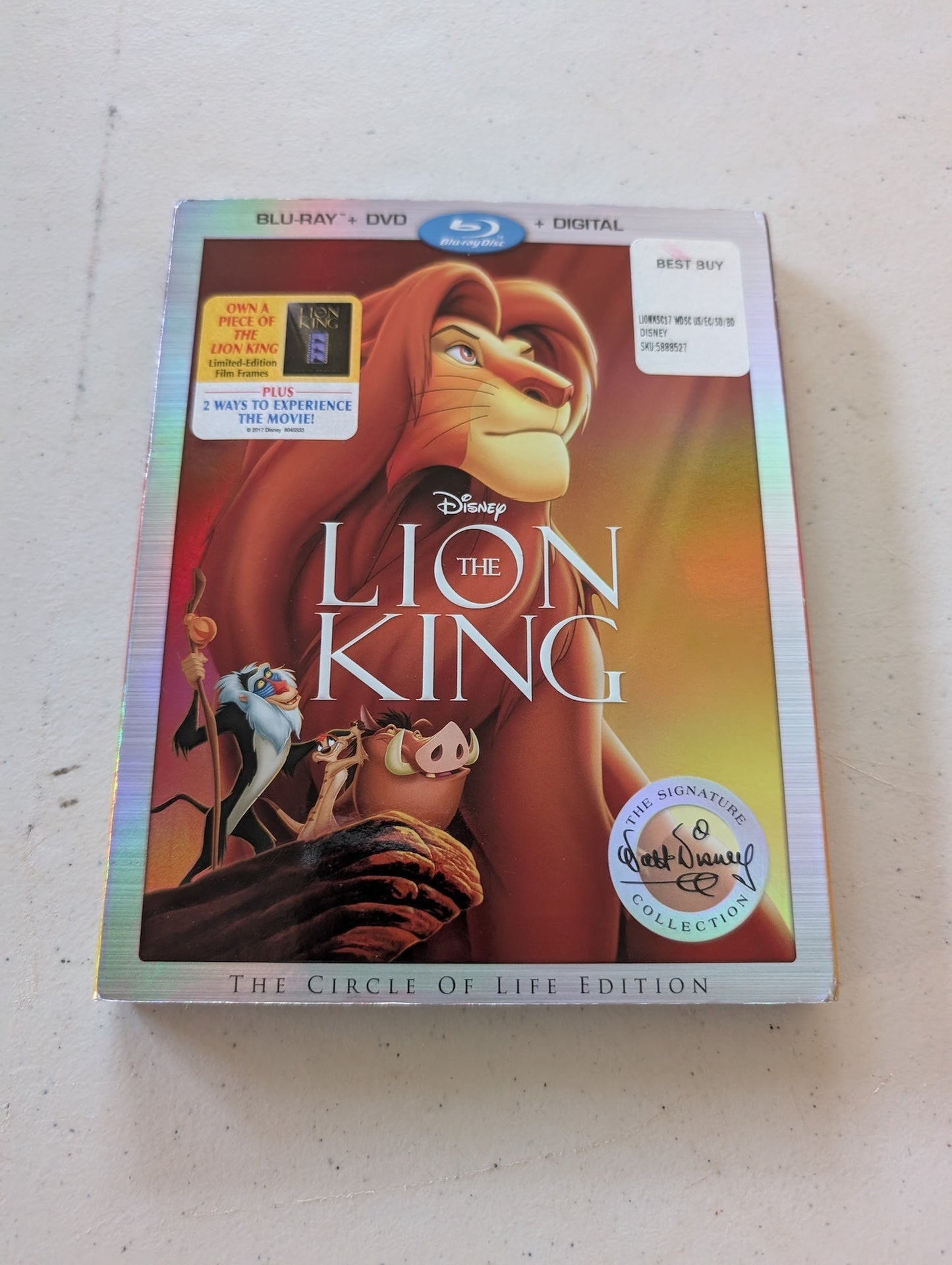 The Lion King Blu-ray/DVD/Digital Copy, Signature Collection with SLIPCOVER