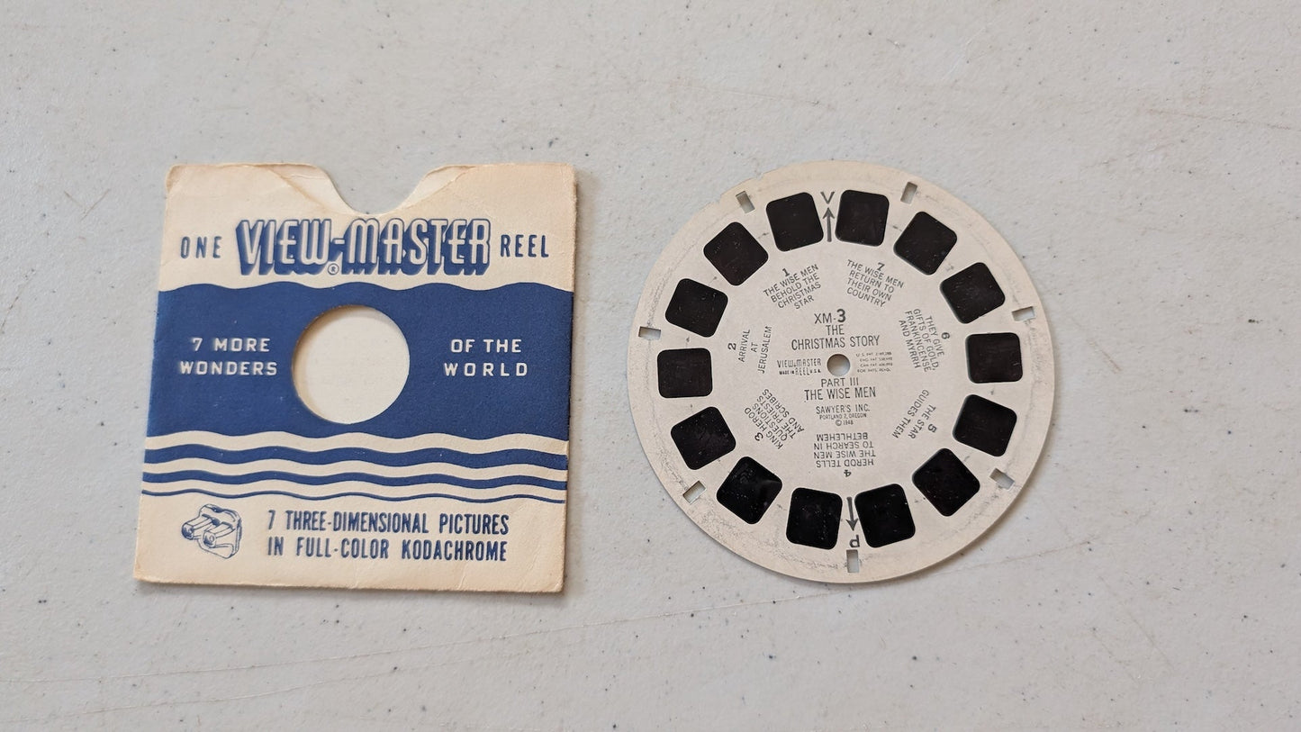THE CHRISTMAS STORY PART III THE WISE MEN VINTAGE 1943 VIEW-MASTER REEL XM-3(VINTAGE, COLLECTABLE, NOSTALGIA, TOY)