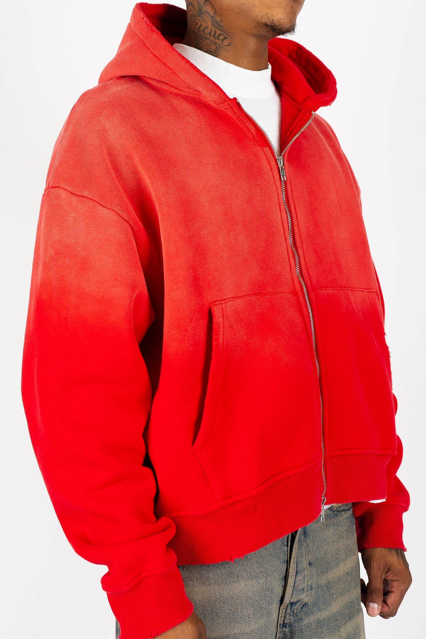 THE LABEL WEATHERED ZIP UP