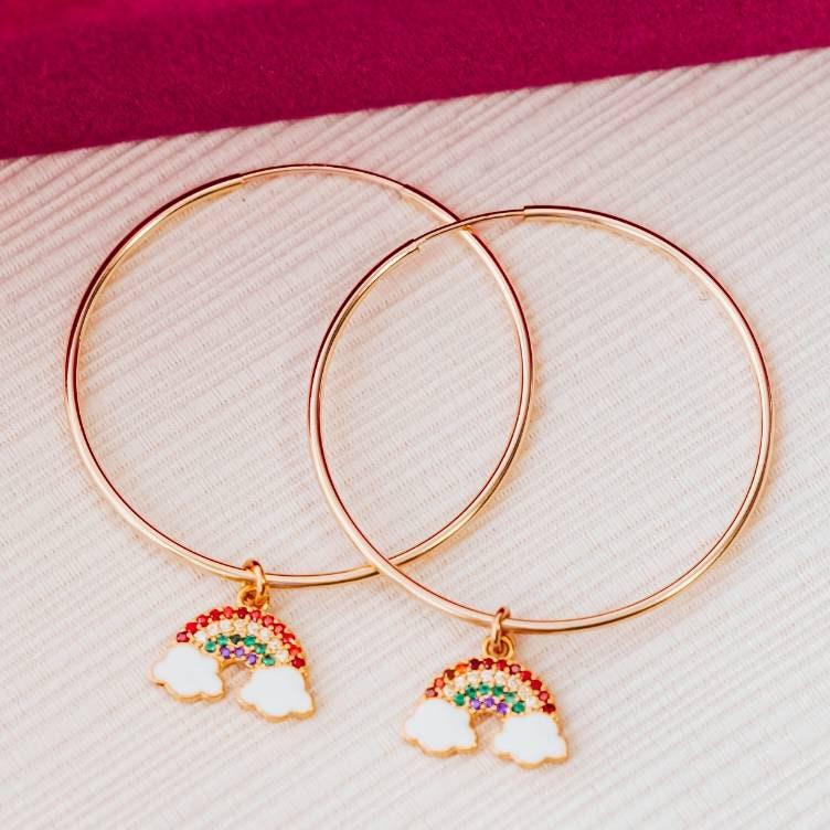 RAINBOW HOOP EARRINGS