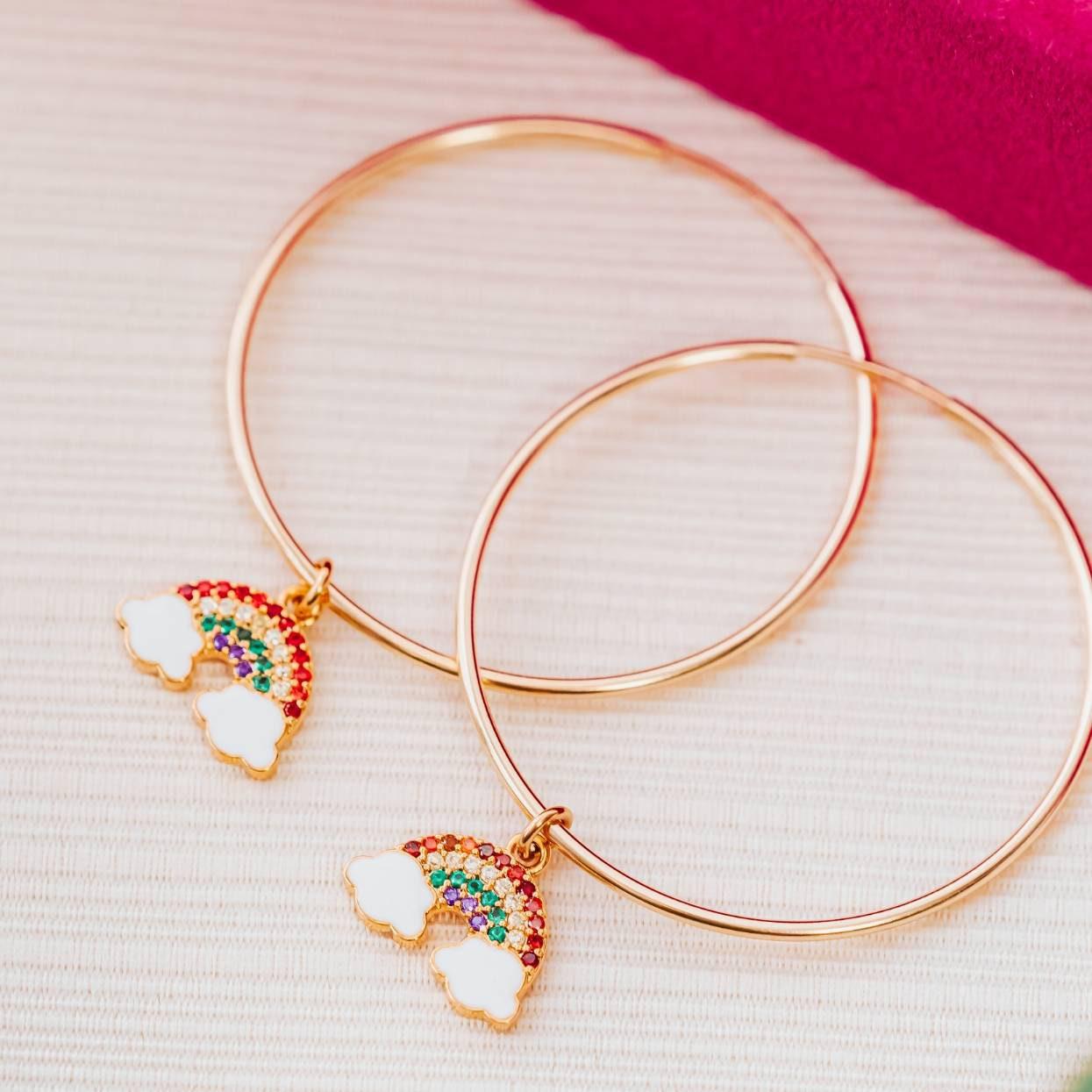 RAINBOW HOOP EARRINGS