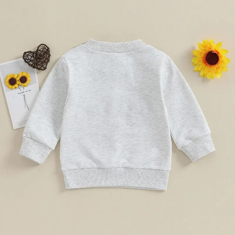 TODDLER BABY BOY LONG SLEEVE CREWNECK LETTERS BIG LIL BRO PULLOVER TOP OR ROMPER BROTHER MATCHING