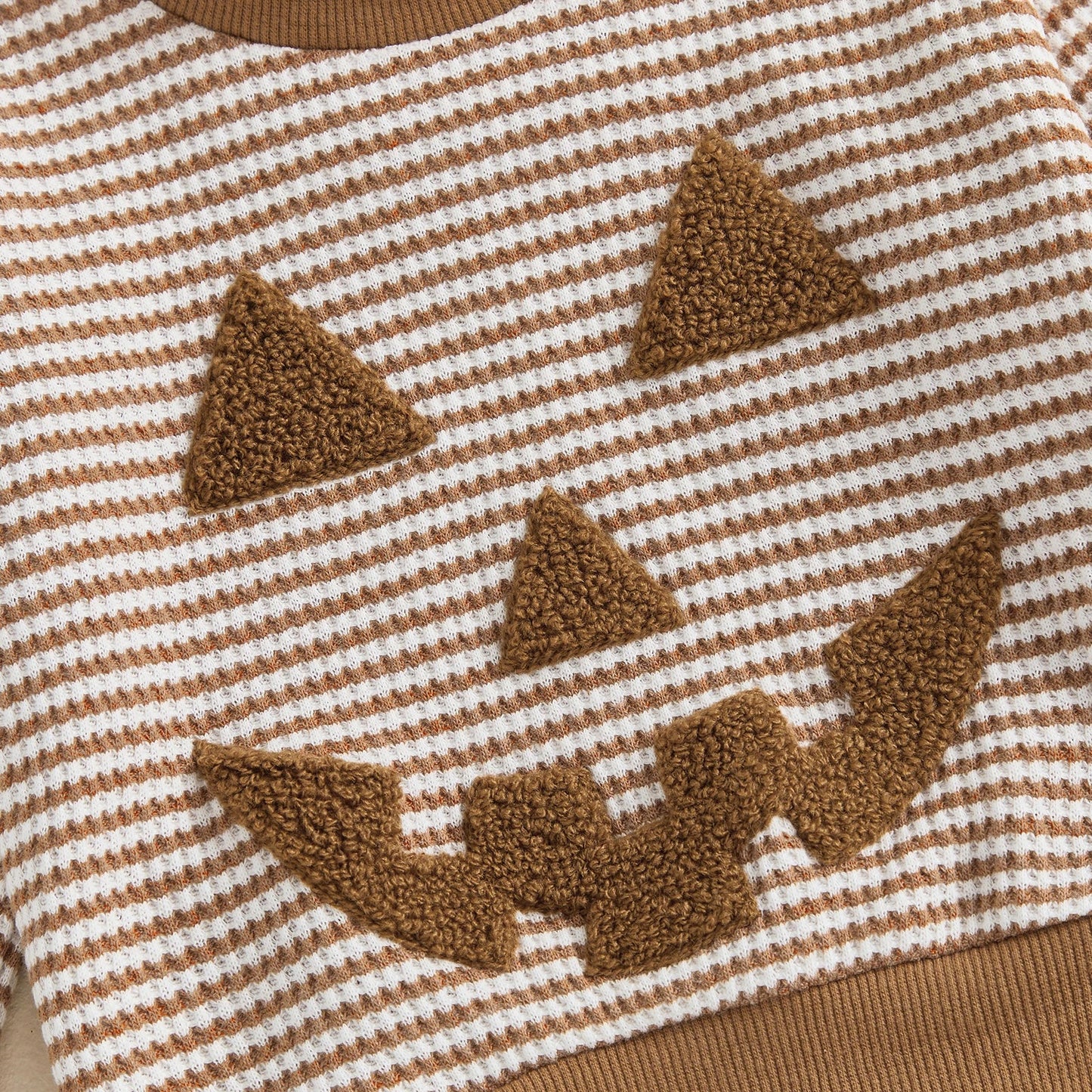 TODDLER BOYS HALLOWEEN 2PCS PANTS SETS LONG SLEEVE O NECK PUMPKIN EMBROIDERY TOPS STRIPED PANTS SETS