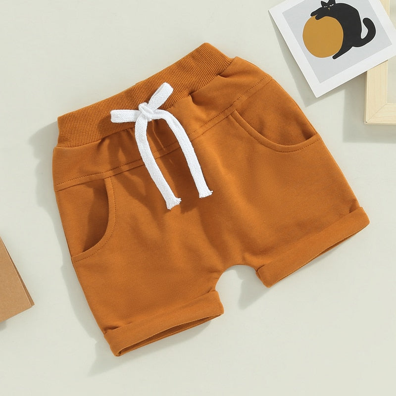 TODDLER BABY KIDS BOYS 3PCS SET SHORTS SOLID COLORS