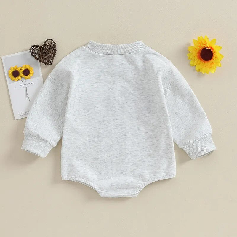 TODDLER BABY BOY LONG SLEEVE CREWNECK LETTERS BIG LIL BRO PULLOVER TOP OR ROMPER BROTHER MATCHING