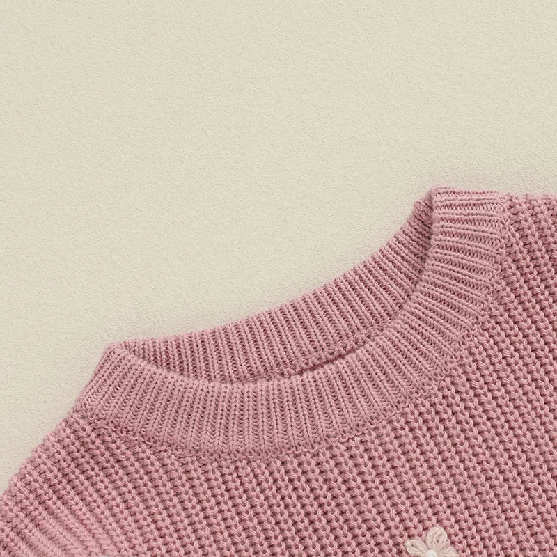TODDLER KIDS GIRL BIG SISTER SWEATER CUTE LONG SLEEVE LETTER EMBROIDERY KNIT PULLOVER LOOSE TOP