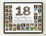 18th Birthday Photo Collage Canva Template – Customizable Milestone Keepsake