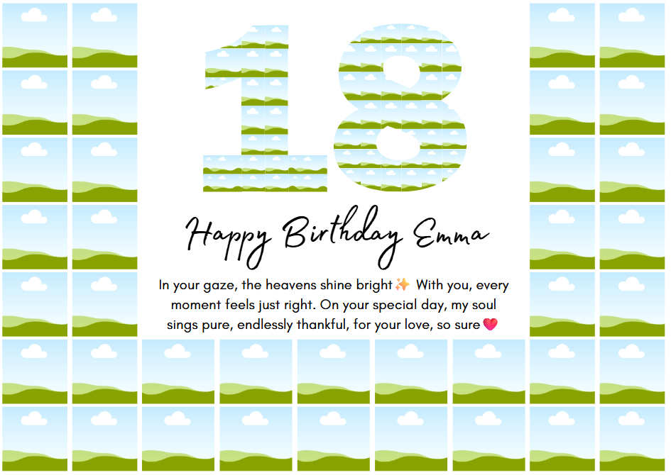 18th Birthday Photo Collage Canva Template – Customizable Milestone Keepsake