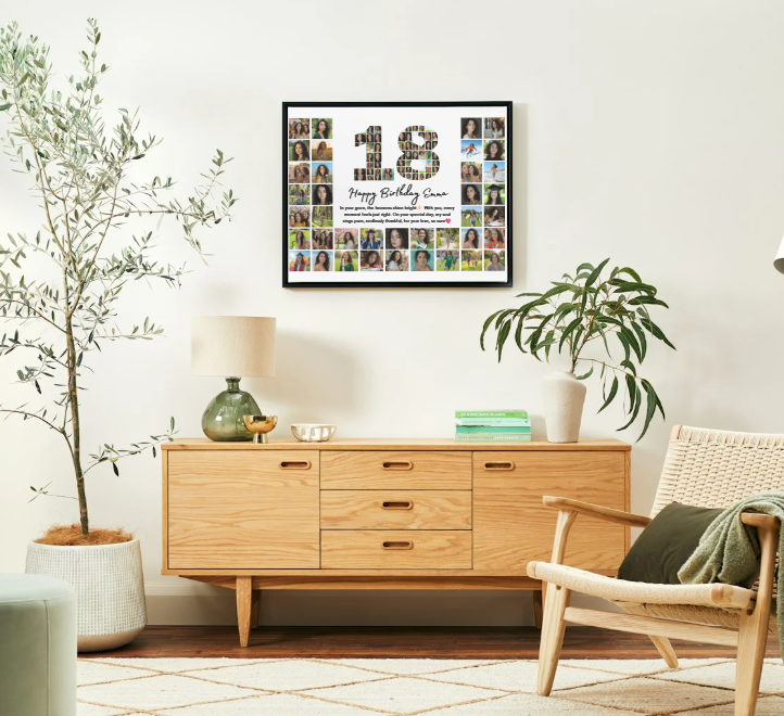 18th Birthday Photo Collage Canva Template – Customizable Milestone Keepsake