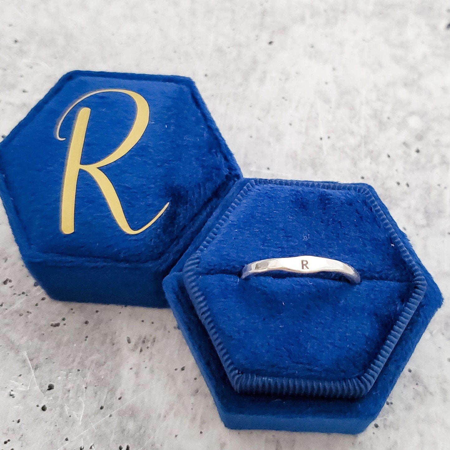 STERLING SILVER INITIAL STACKING RING