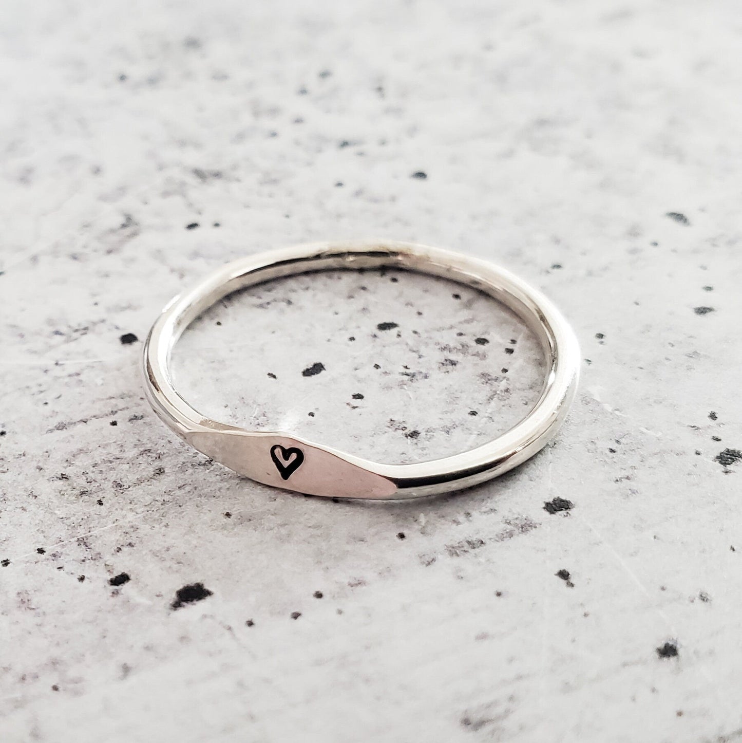 STERLING SILVER INITIAL STACKING RING