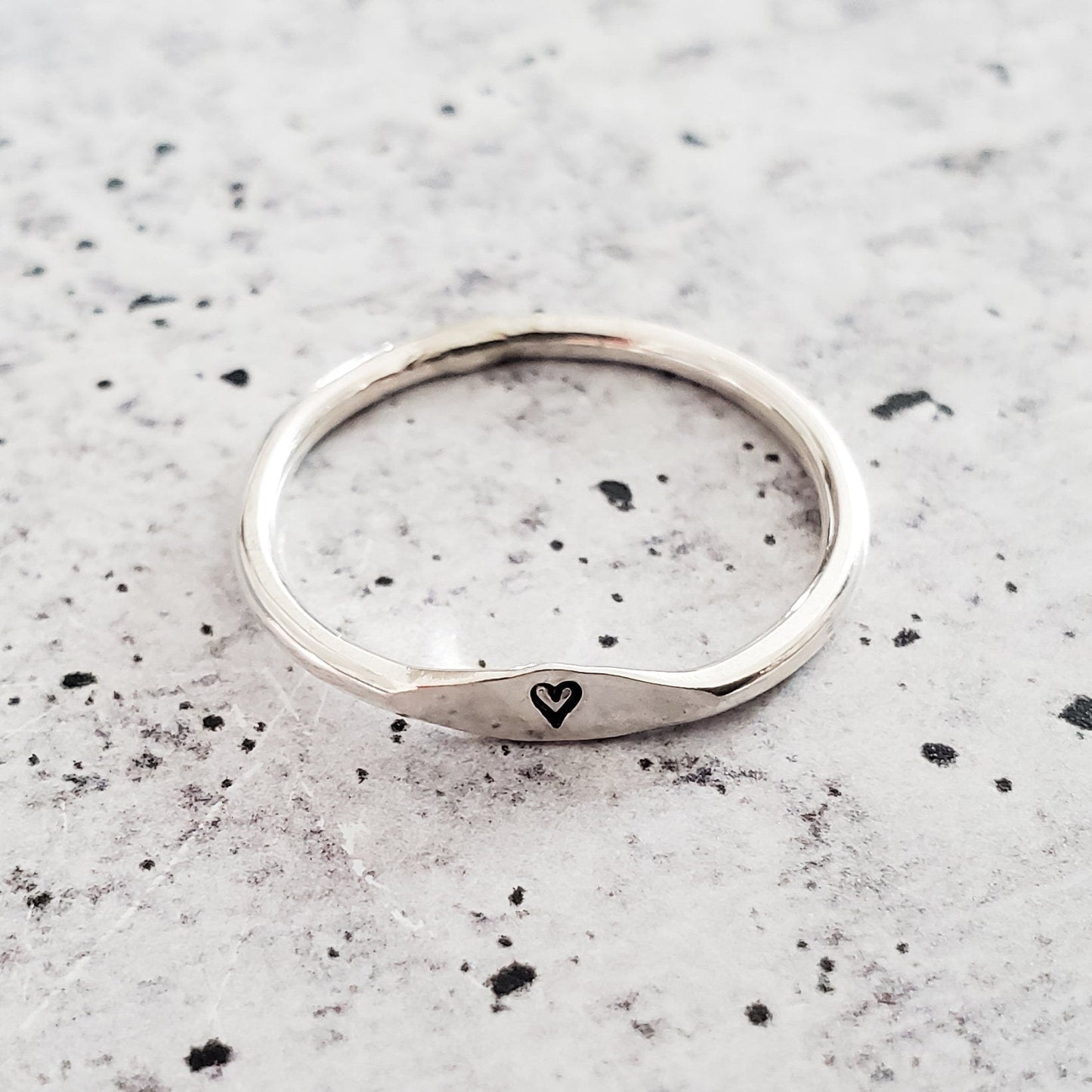 STERLING SILVER INITIAL STACKING RING