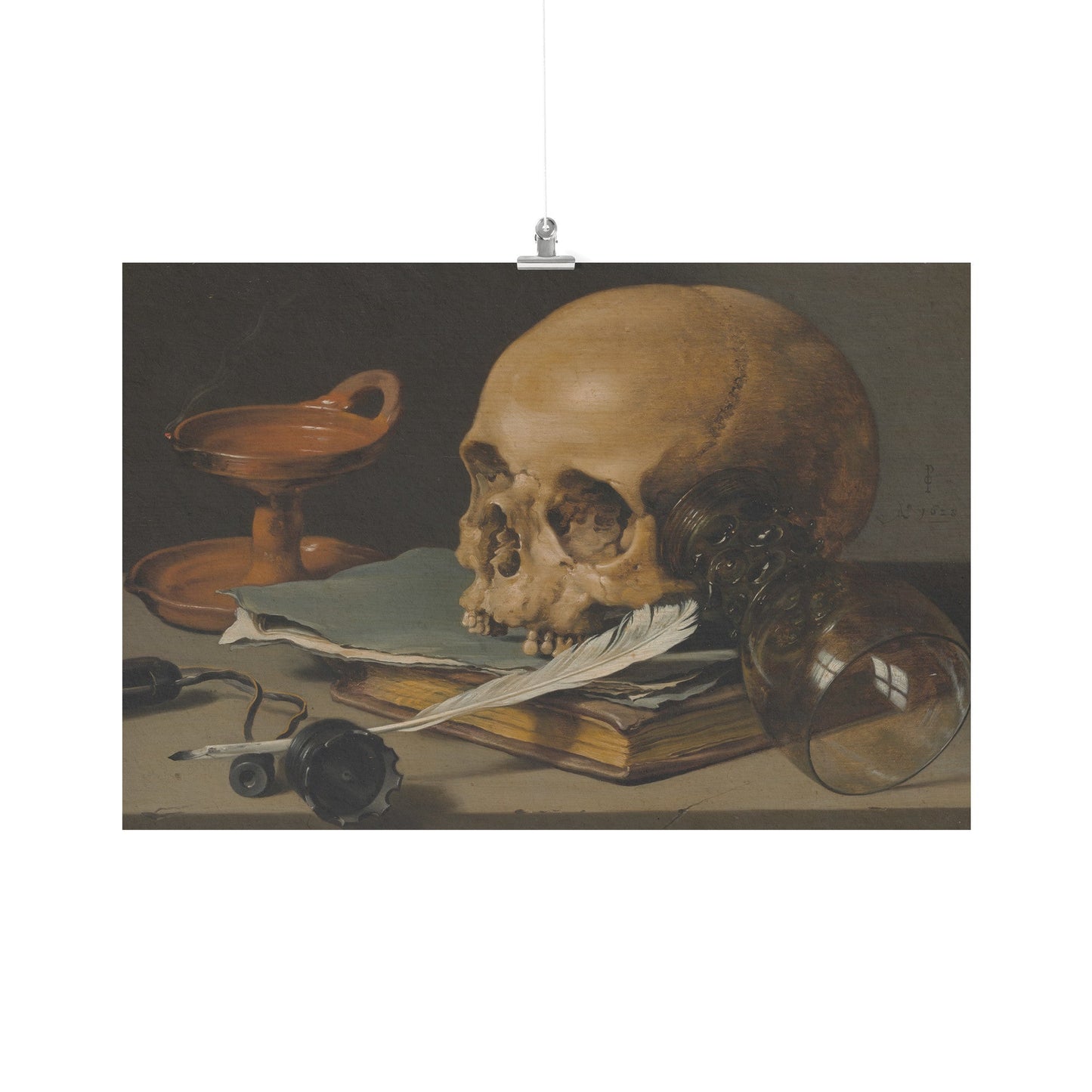 STILL LIFE WITH A SKULL AND A WRITING QUILL MATTE POSTER