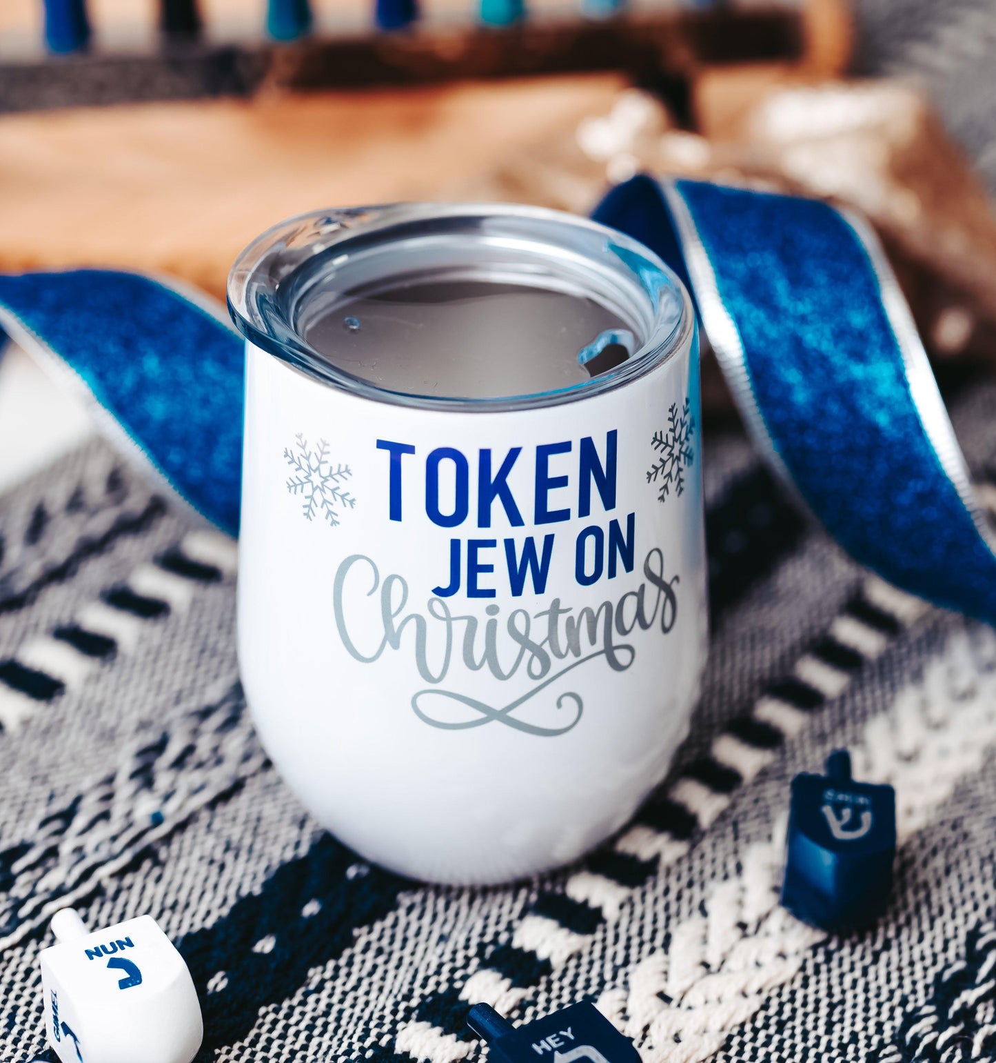 TOKEN JEW ON CHRISTMAS WINE TUMBLER