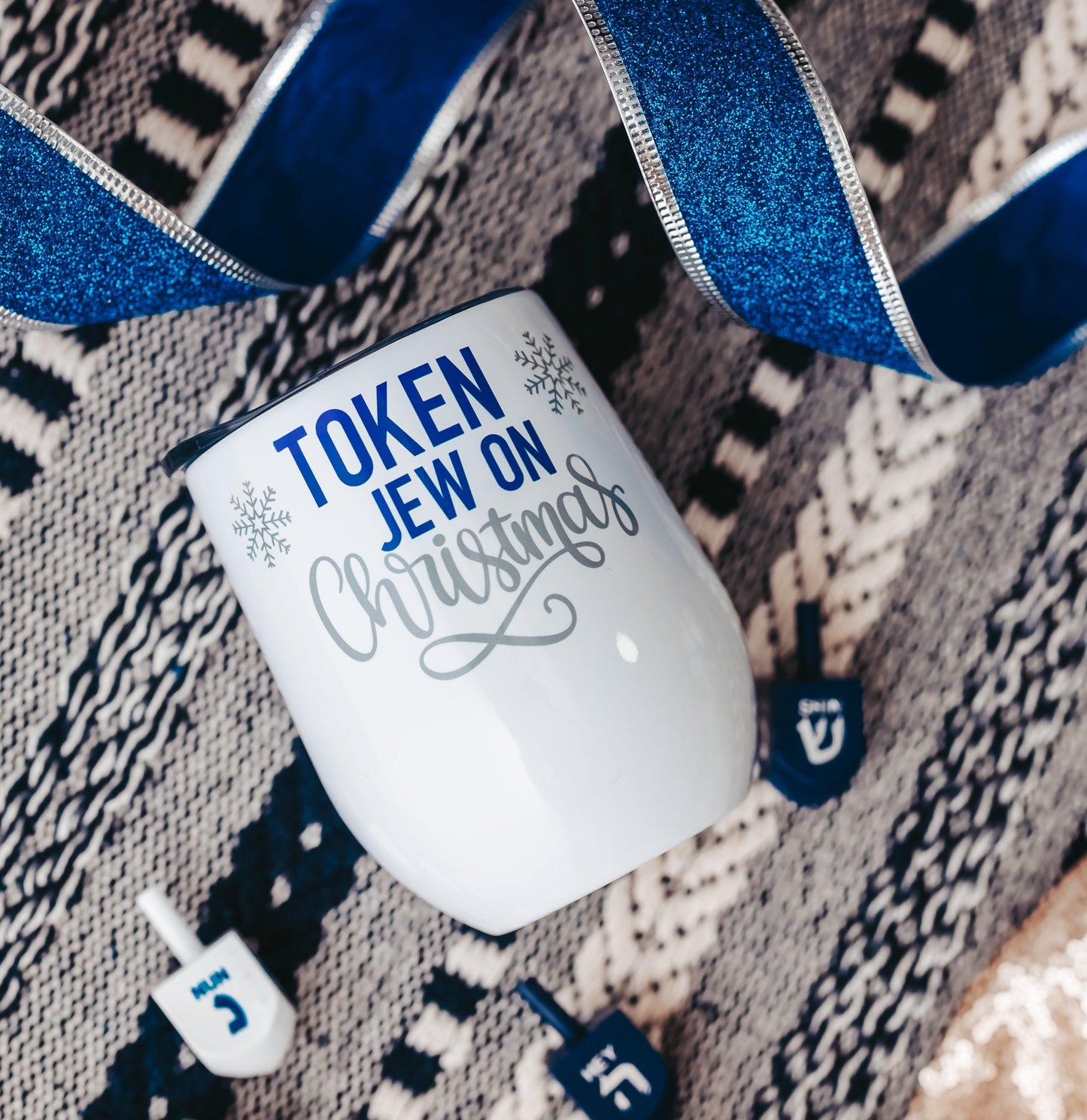 TOKEN JEW ON CHRISTMAS WINE TUMBLER
