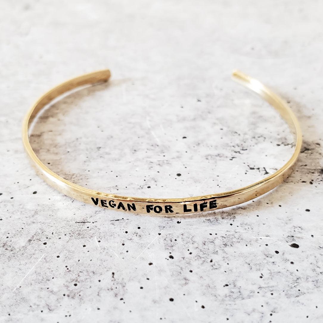 VEGAN FOR LIFE SKINNY CUFF BRACELET