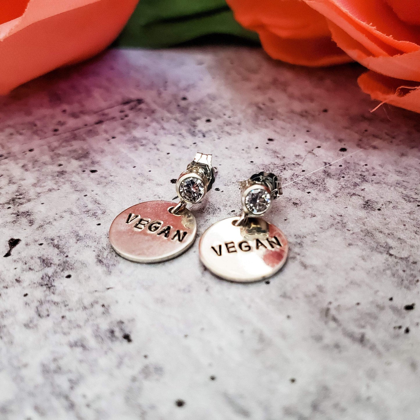 VEGAN CRYSTAL STUD EARRINGS