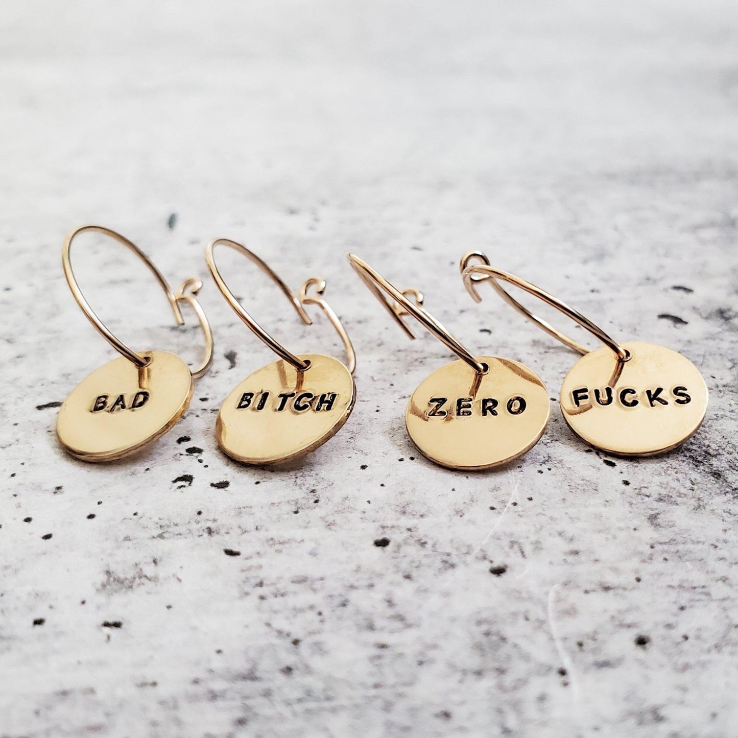 ZERO FUCKS HOOP EARRINGS