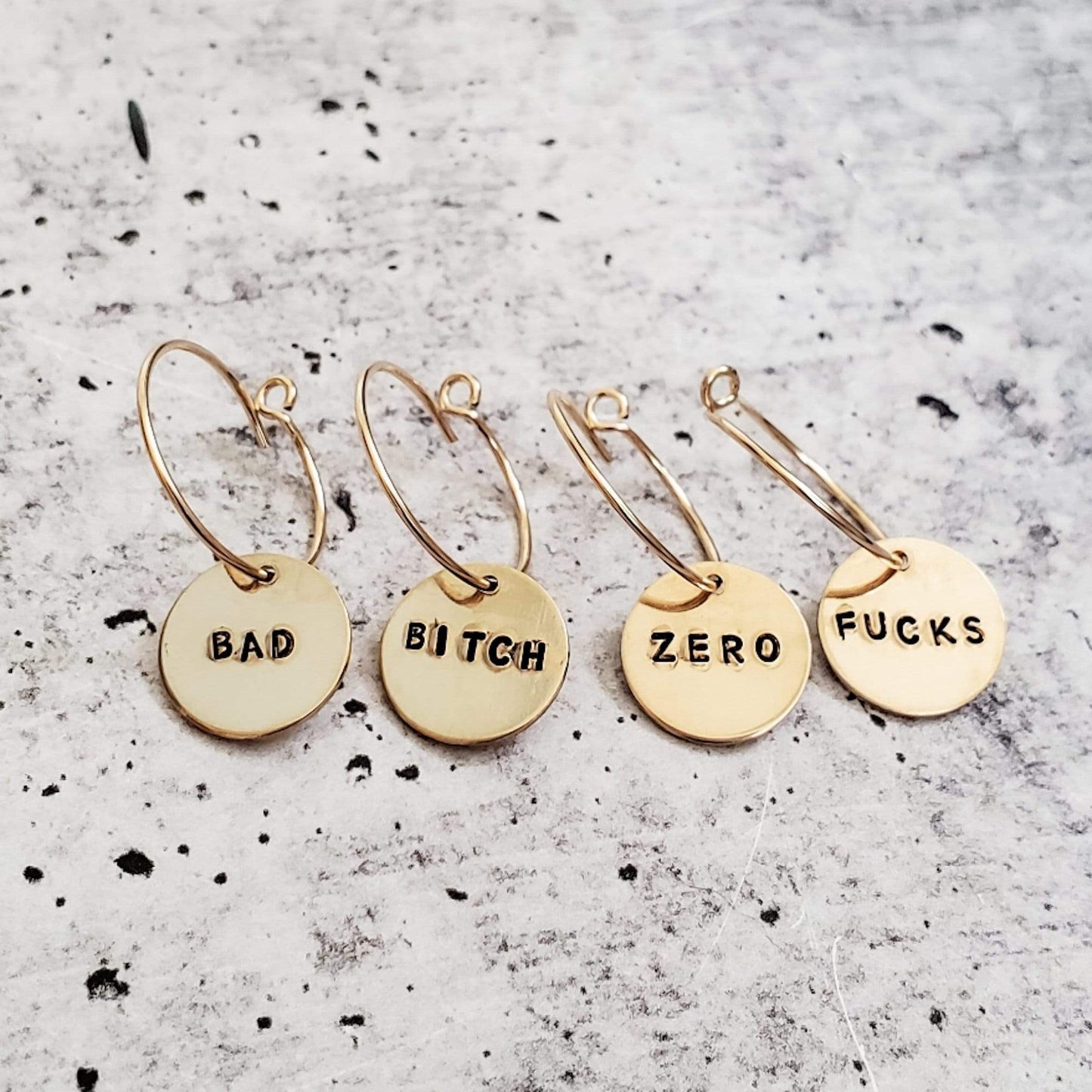 ZERO FUCKS HOOP EARRINGS