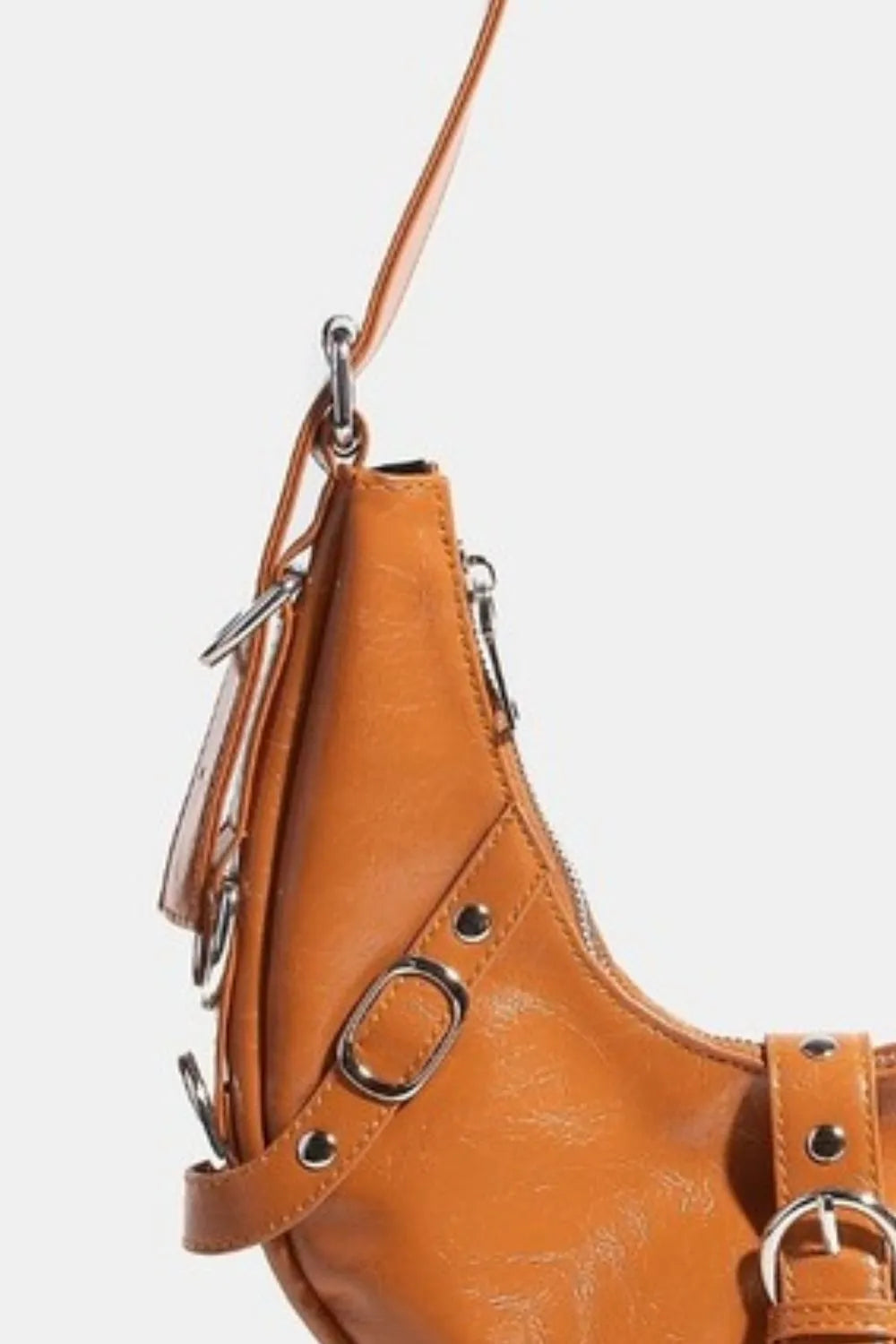 FAME MULTI BELT STRAP ACCENT SHOULDER BAG