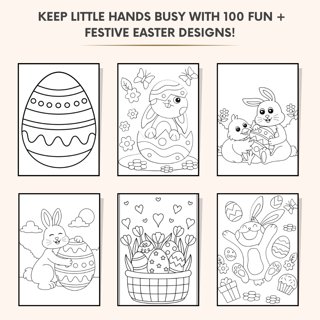 100 Easter Coloring Pages for Kids – Instant Download PDF