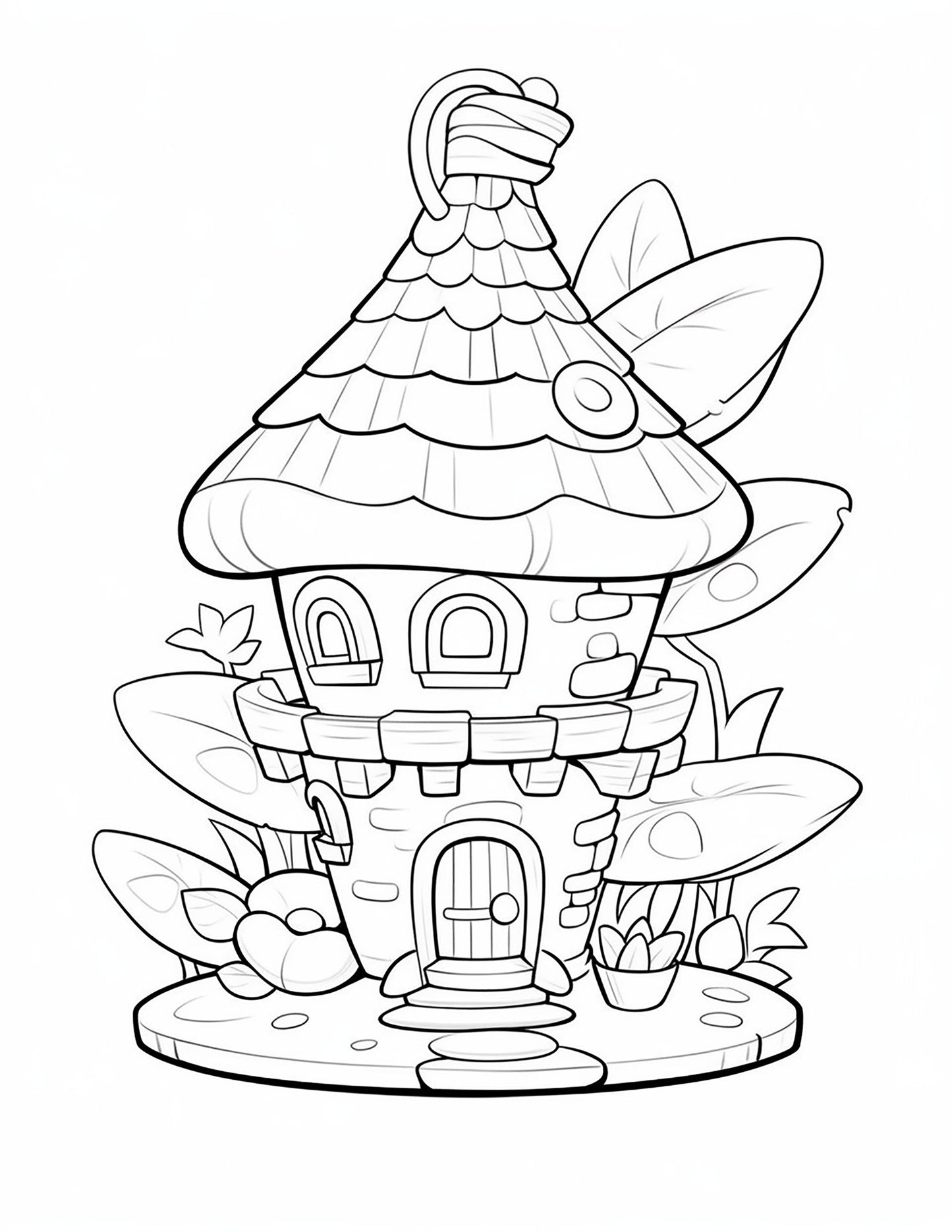 140 Enchanting Fairy Houses Coloring Pages – Printable PDF or Digital Use
