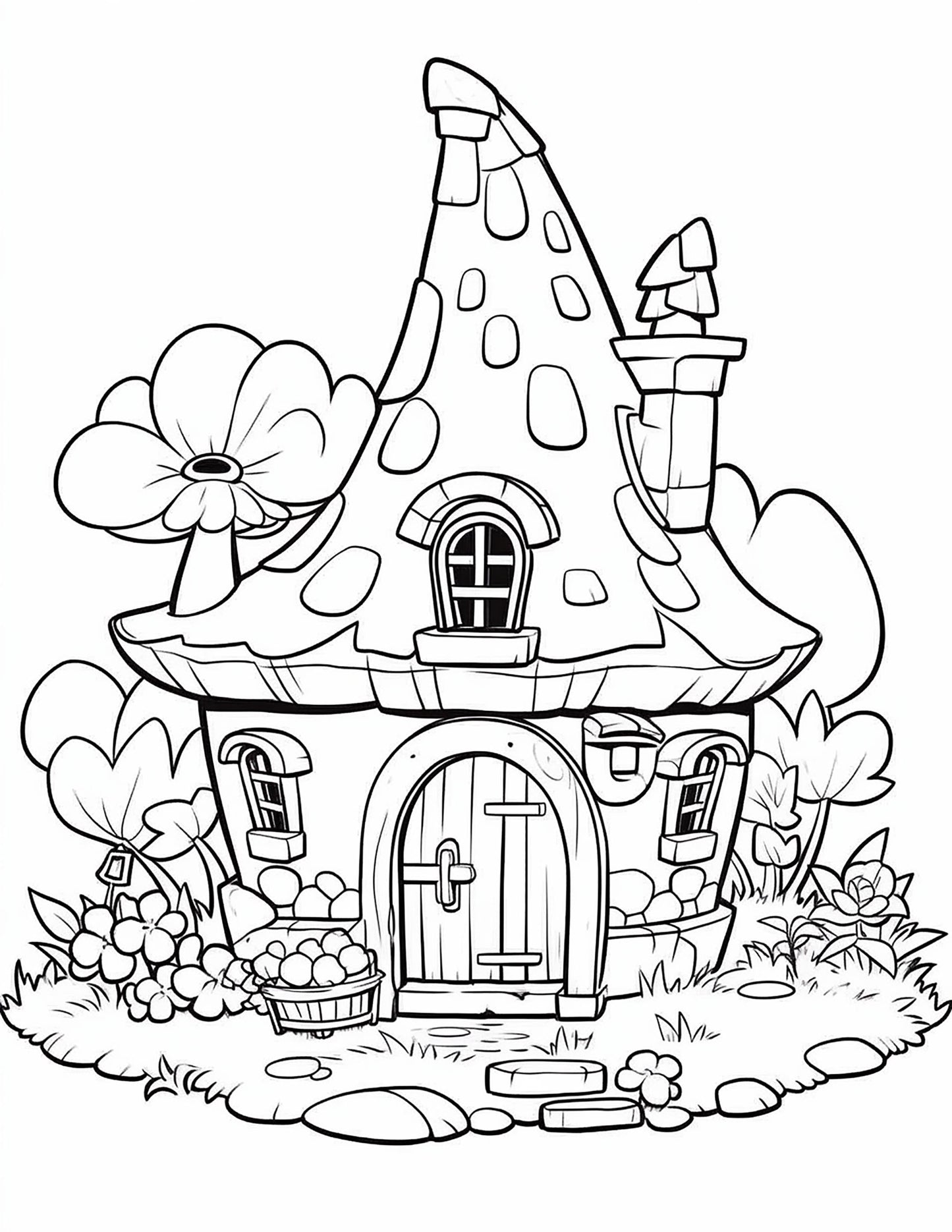 140 Enchanting Fairy Houses Coloring Pages – Printable PDF or Digital Use