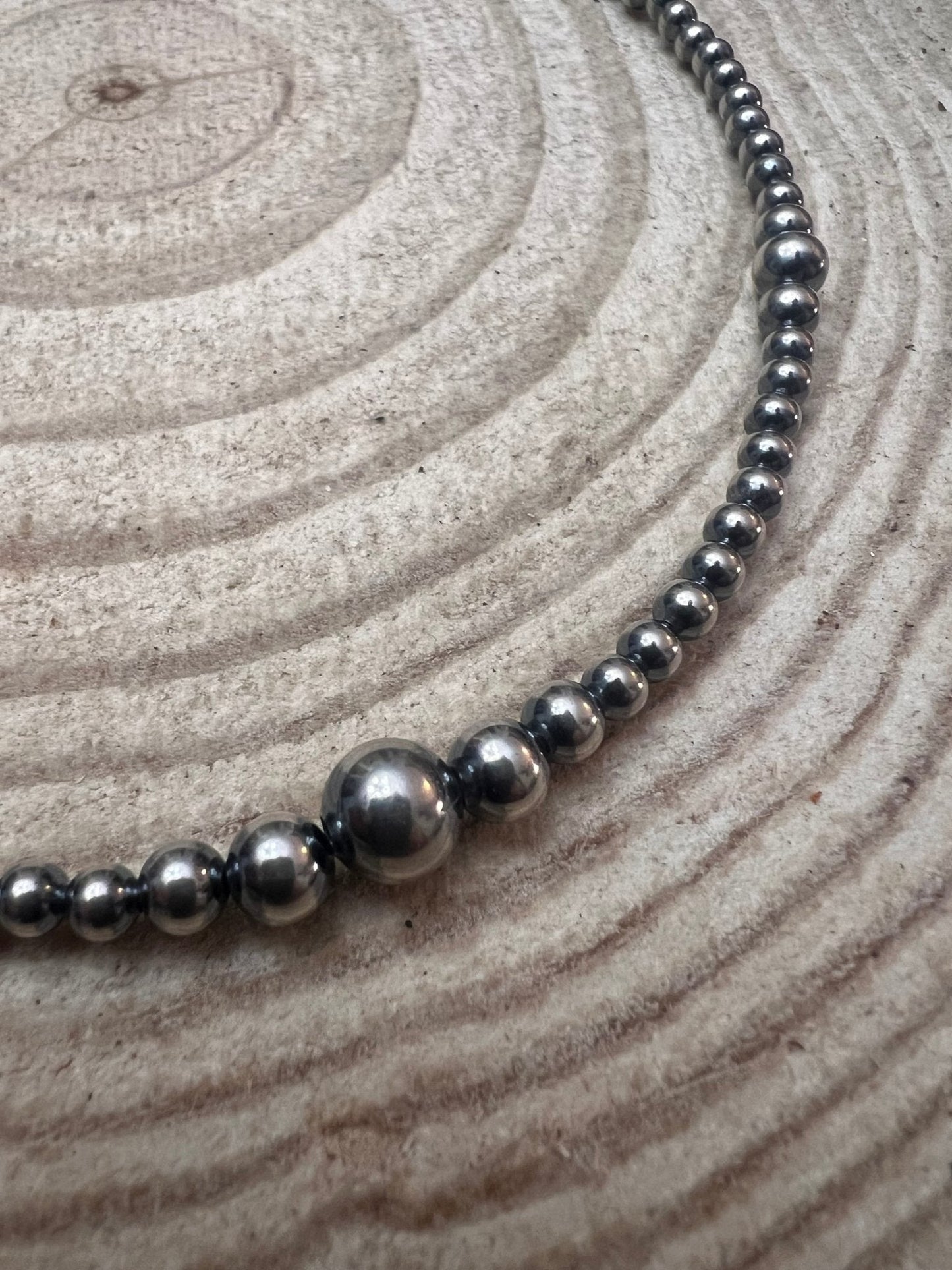 Graduated Sterling Silver Pearls necklace - 18 inch - Very popular