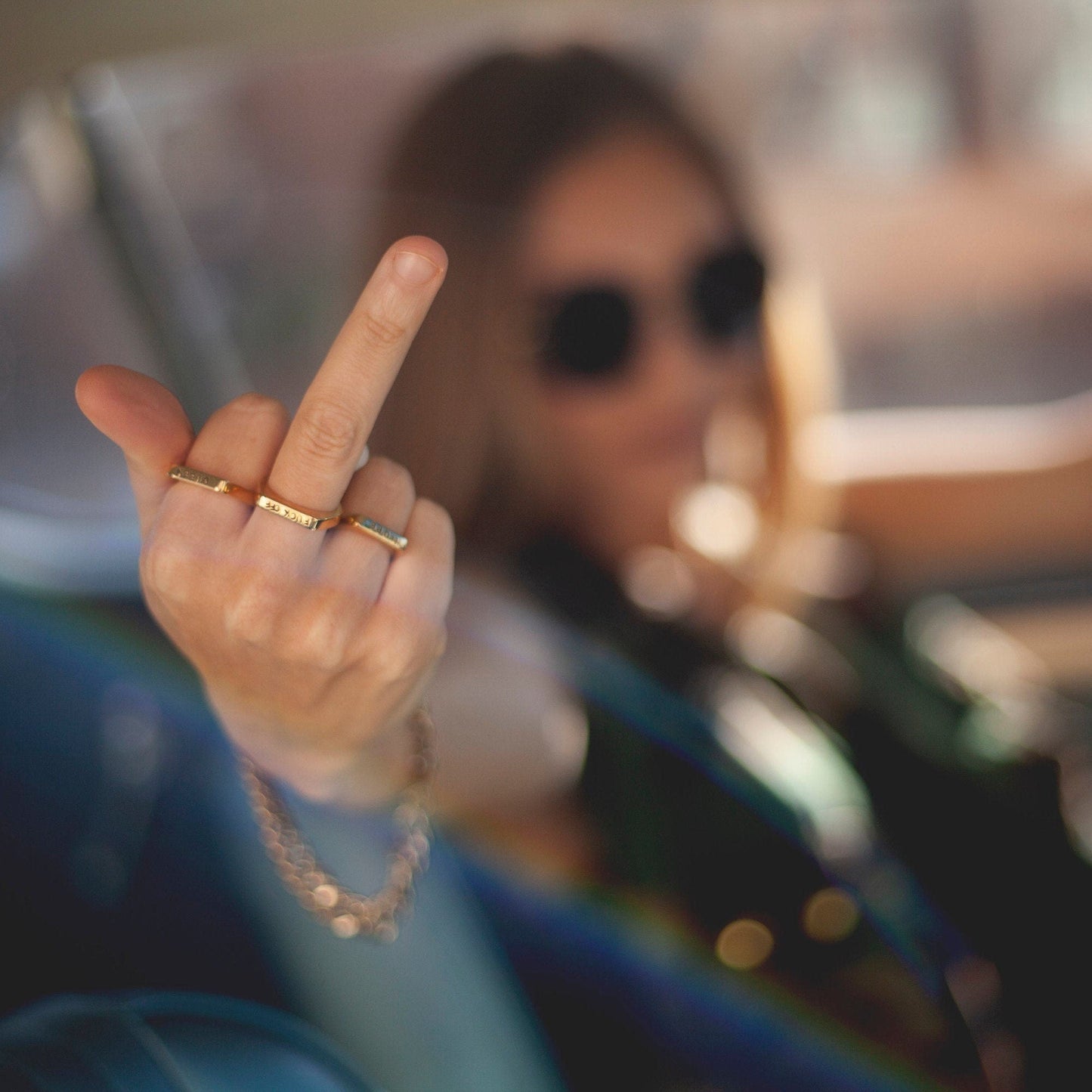 FEMINIST GOLD OR SILVER FLAT TOP RING