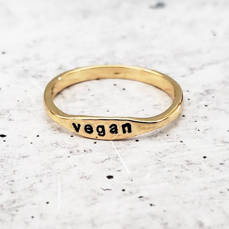VEGAN DAINTY GOLD OR SILVER RING