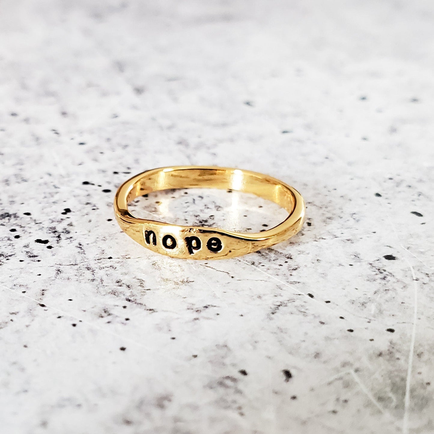 NOPE DAINTY GOLD OR SILVER RING