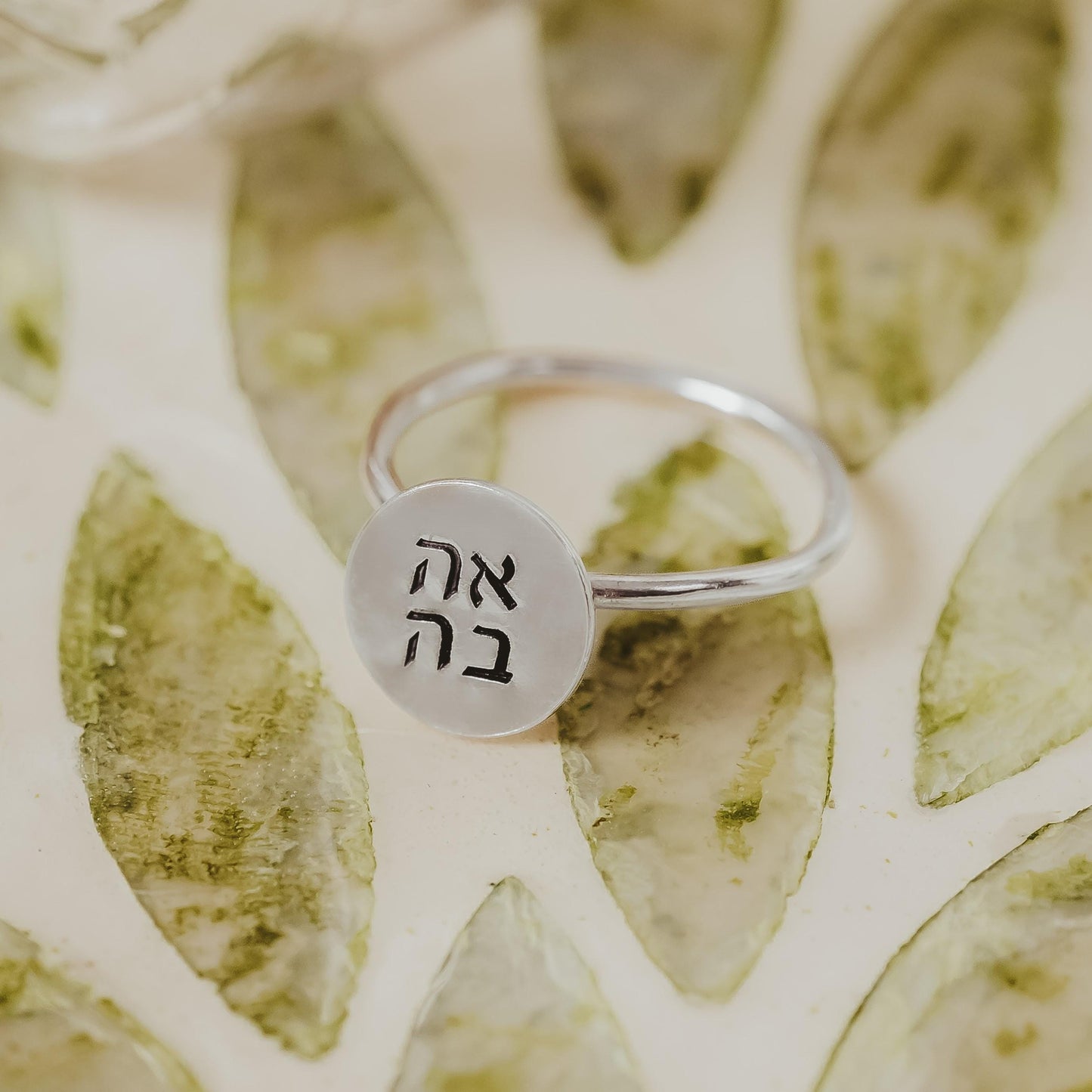 AHAVA GOLD OR SILVER DAINTY DISC RING