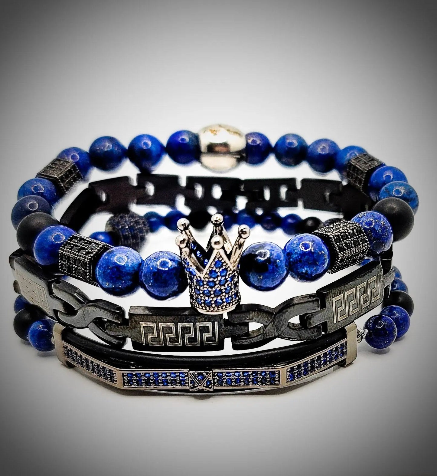 MEN'S "ROYALTY " CROWN BRACELET SET