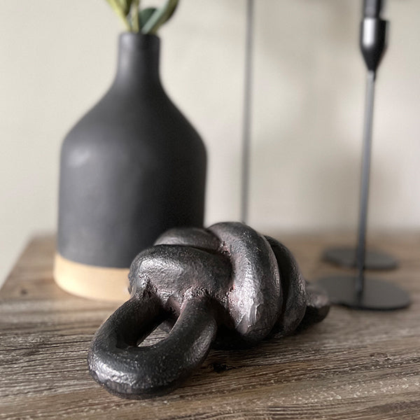 CHUNKY METAL KNOT DECOR, SET OF 2