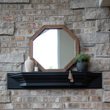 Octagon Wood Frame Mirror