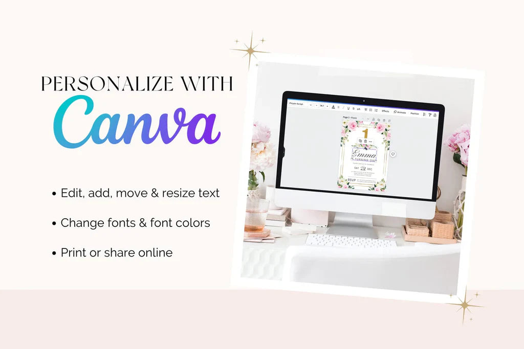 3rd Birthday Photo Collage Canva Template – Editable Milestone Poster