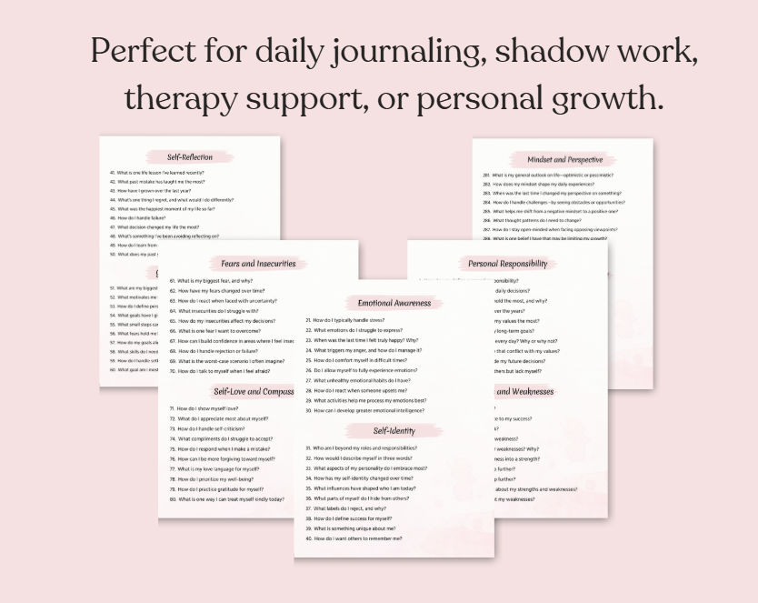 400 Self-Awareness Journal Prompts (Printable PDF)