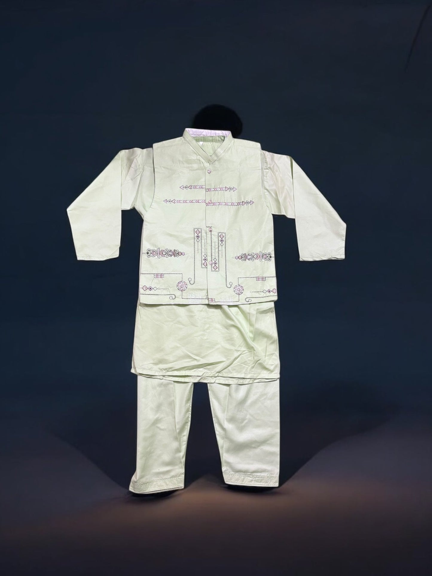 TRADITIONAL KURTA, PAJAMA AND COAT SET FOR BOYS - ETHNIC WEAR- 305