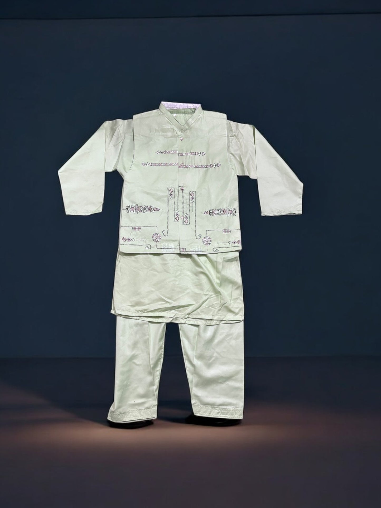 TRADITIONAL KURTA, PAJAMA AND COAT SET FOR BOYS - ETHNIC WEAR- 305