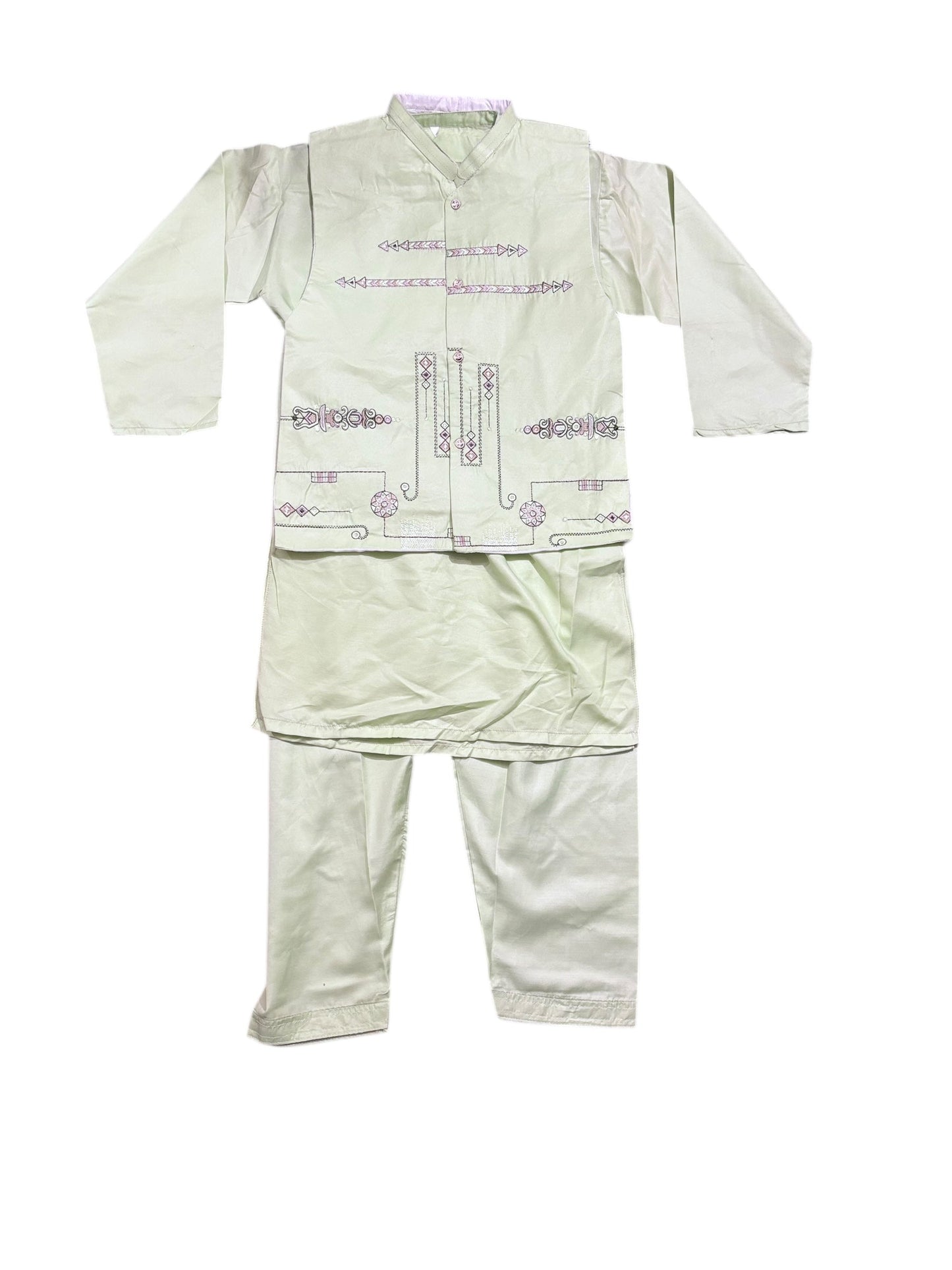 TRADITIONAL KURTA, PAJAMA AND COAT SET FOR BOYS - ETHNIC WEAR- 305