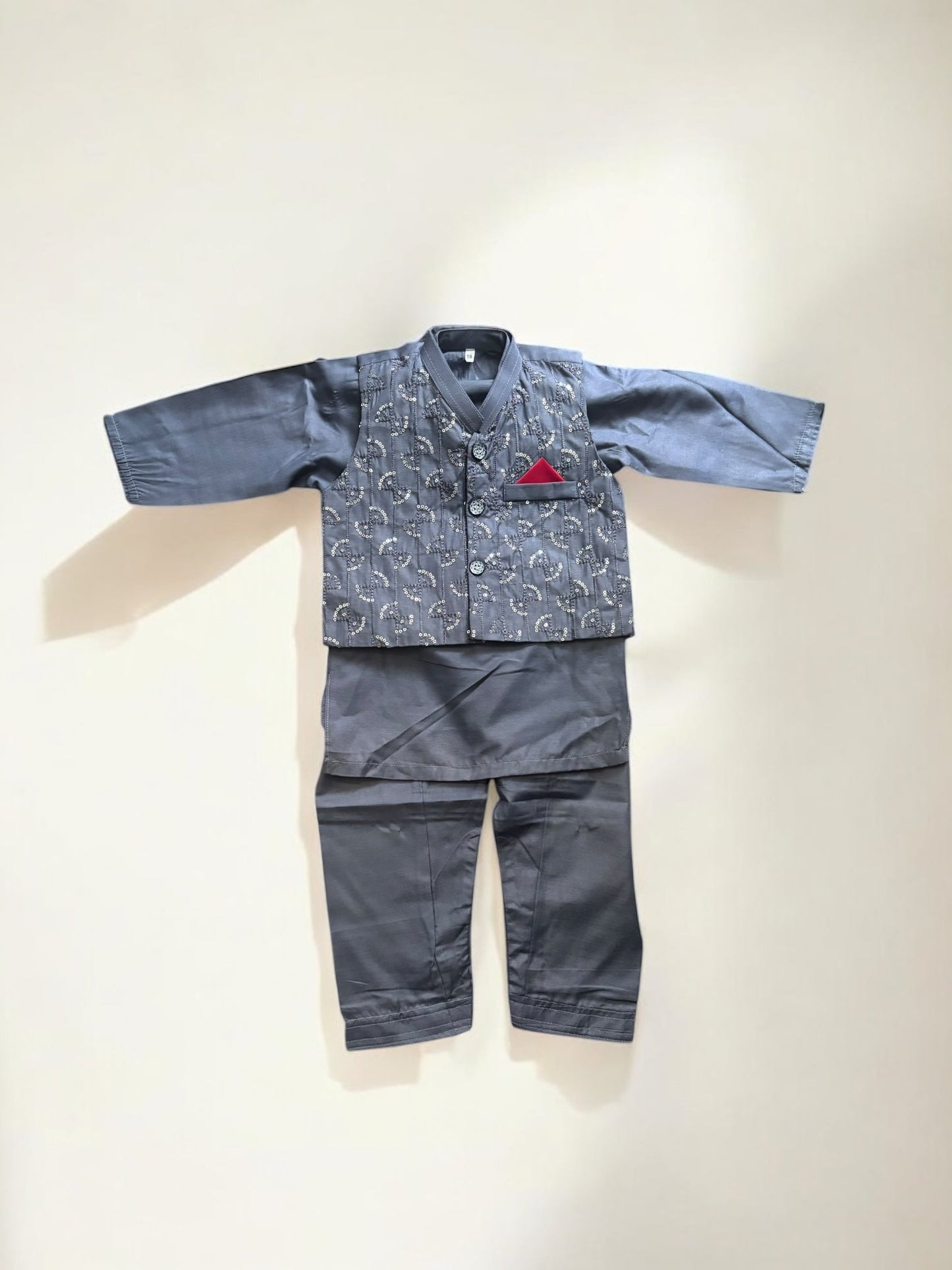 TRADITIONAL KURTA, PAJAMA AND COAT SET FOR BOYS - ETHNIC WEAR- 314