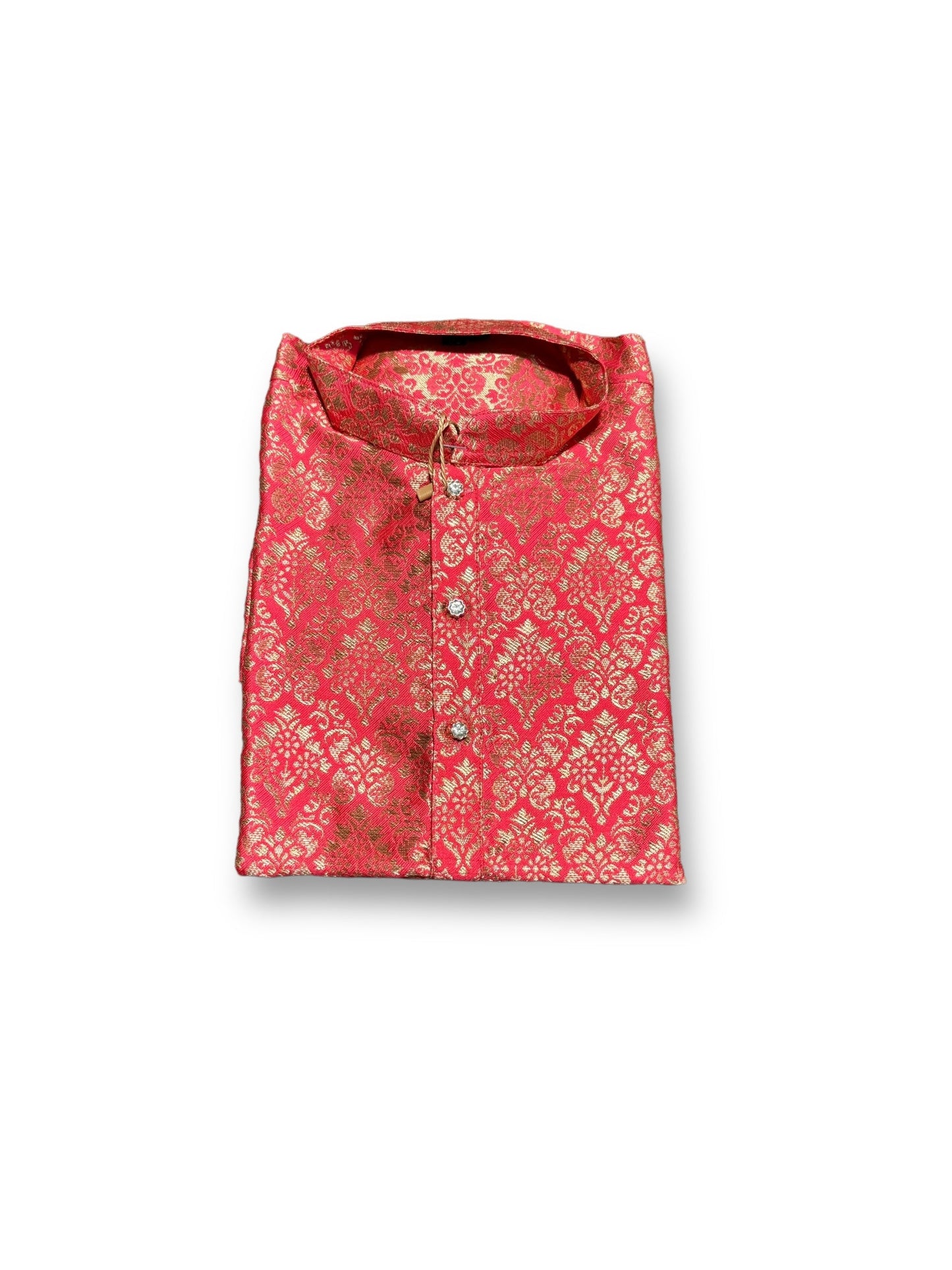 TRADITIONAL BOYS PINK SILK KURTA PAJAMA - 6351